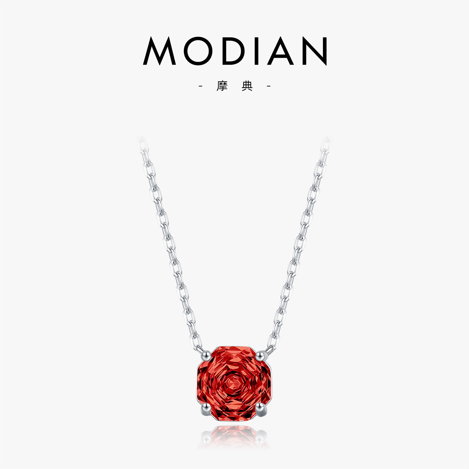 The S925 Sterling Silver Garnet Rose Cut Diamond Necklace