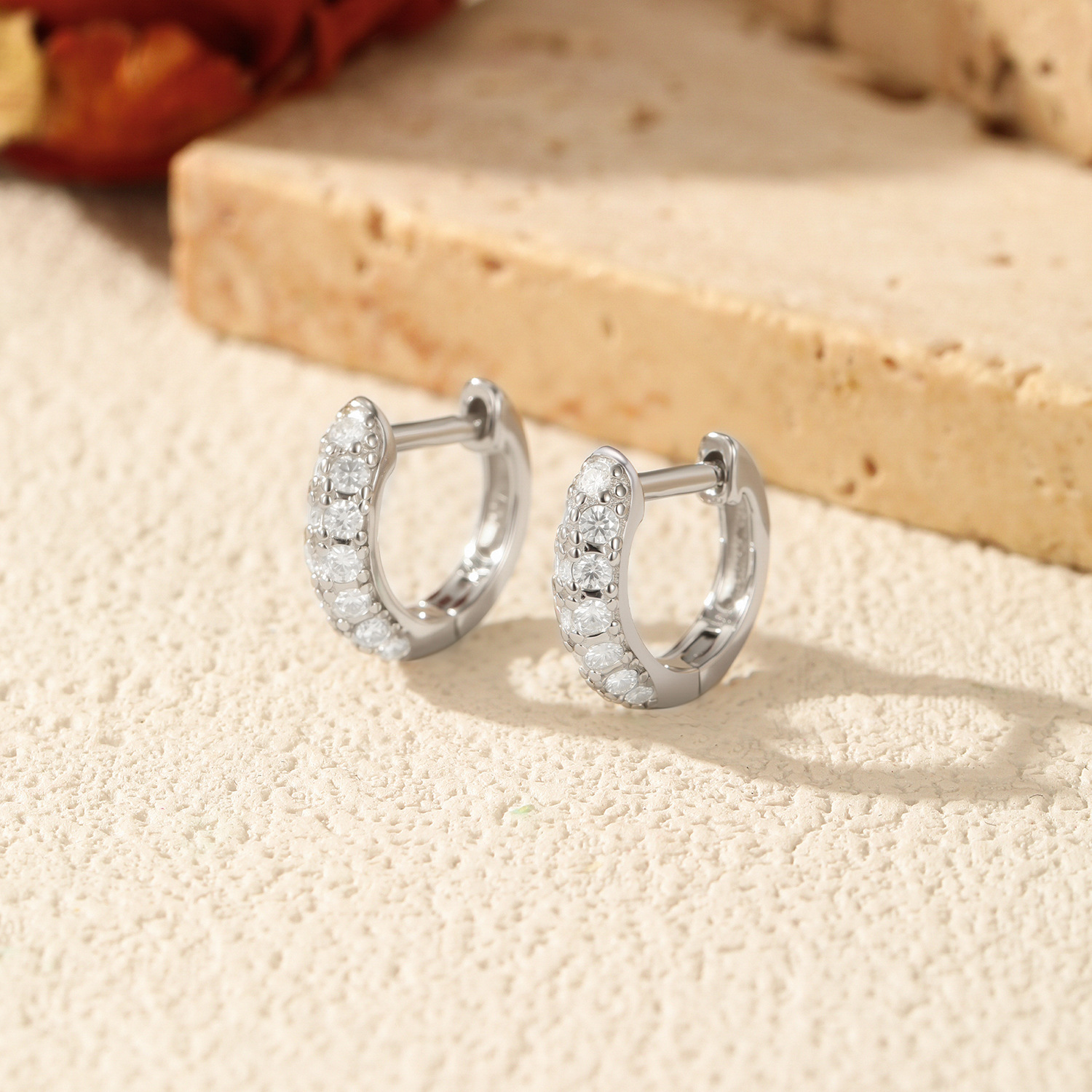 The Moissanite S925 Sterling Silver Geometric Earrings - Image 4