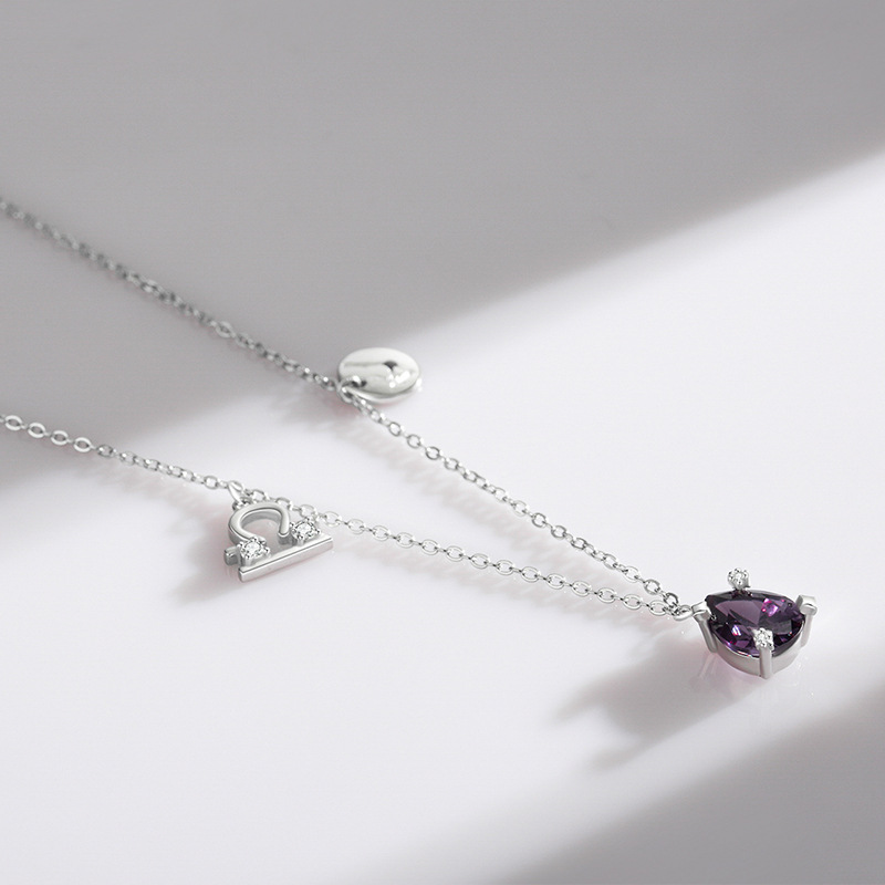 The 925 Sterling Silver Libra Collarbone Chain - Image 4