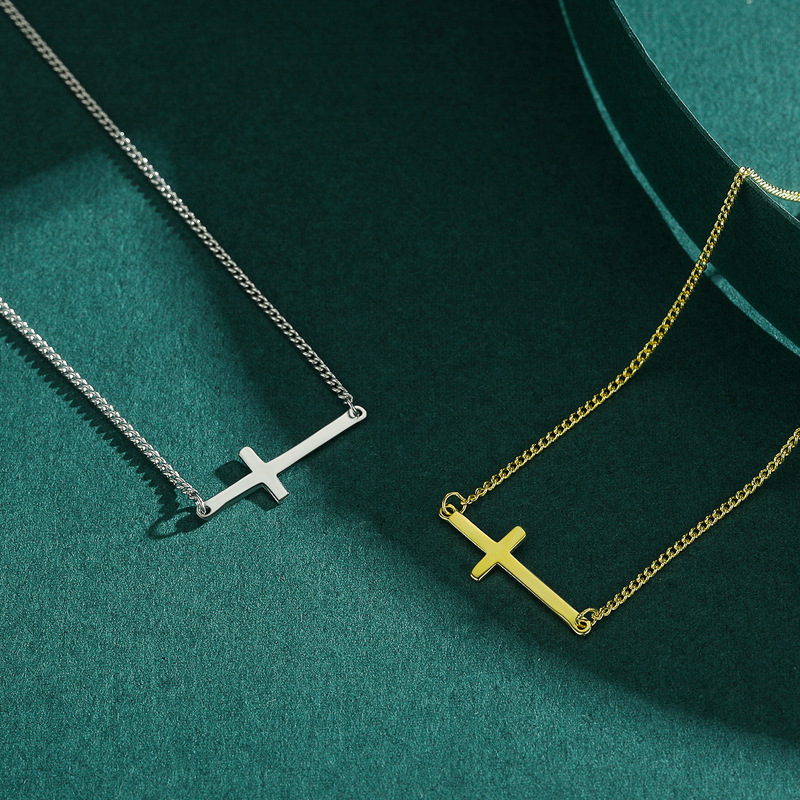 The S925 Sterling Silver Cross Choker Necklace - Image 4