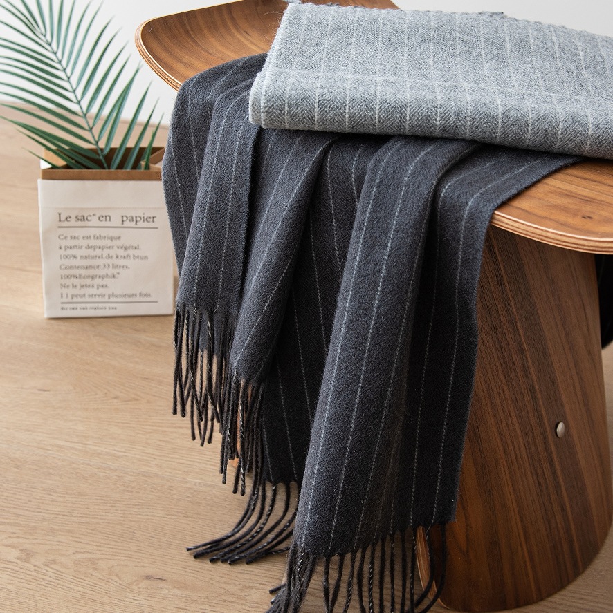 The Striped Wool Long Shawl - Image 2