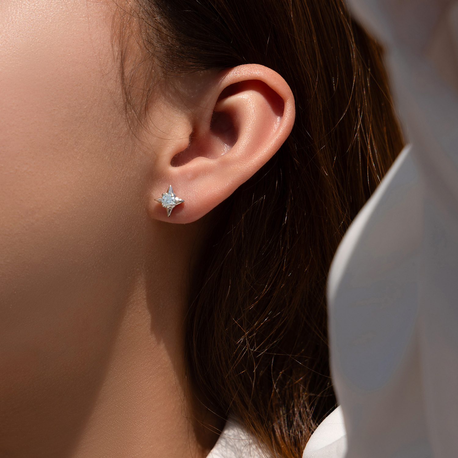 The Teal Moissanite S925 Silver Stud Earrings - Image 2