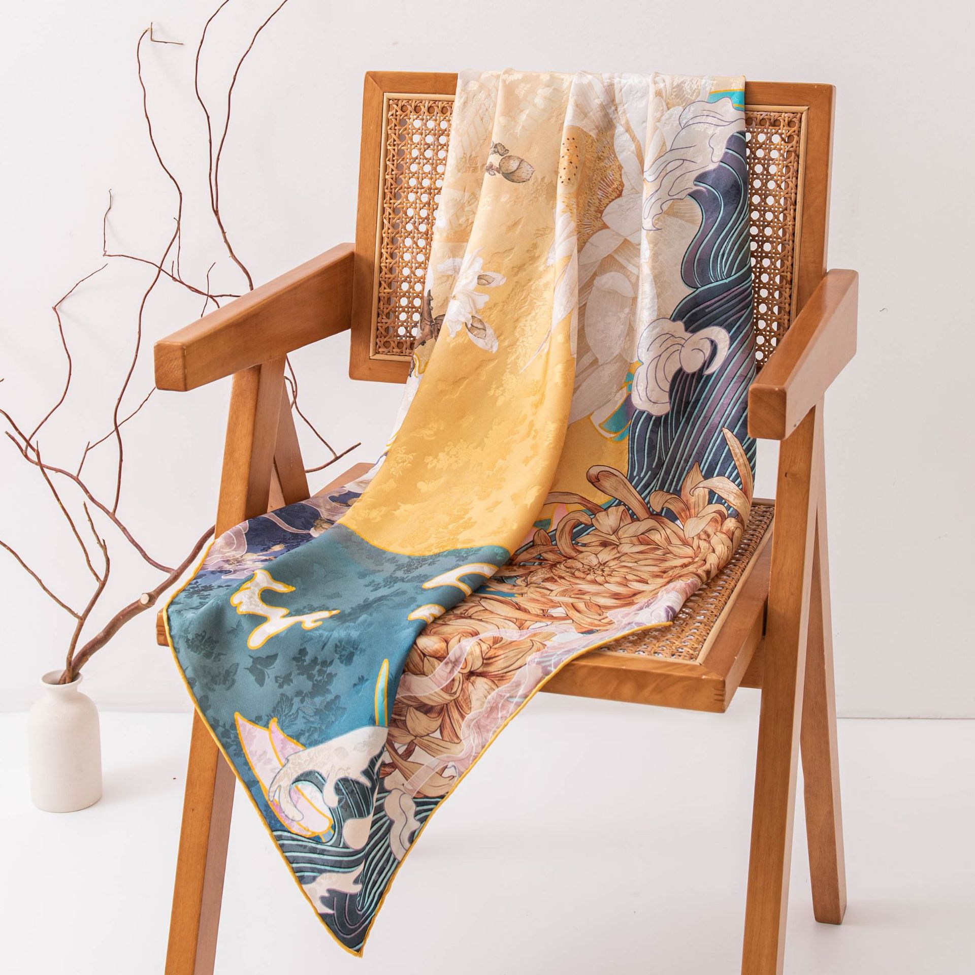 The Reversible Mulberry Silk Square Scarf - Image 3