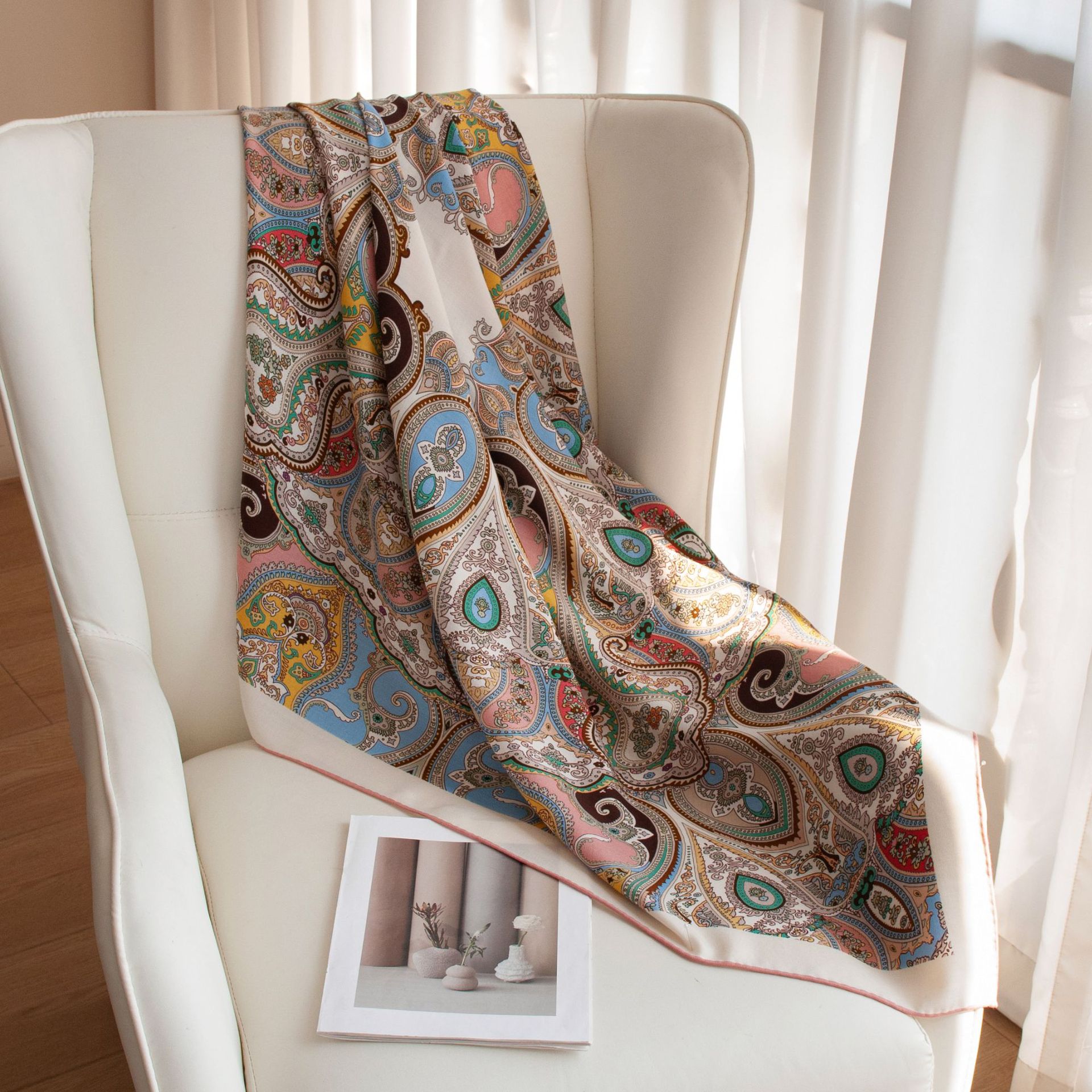 The Mulberry Silk Two-Tone Paisley Square Scarf