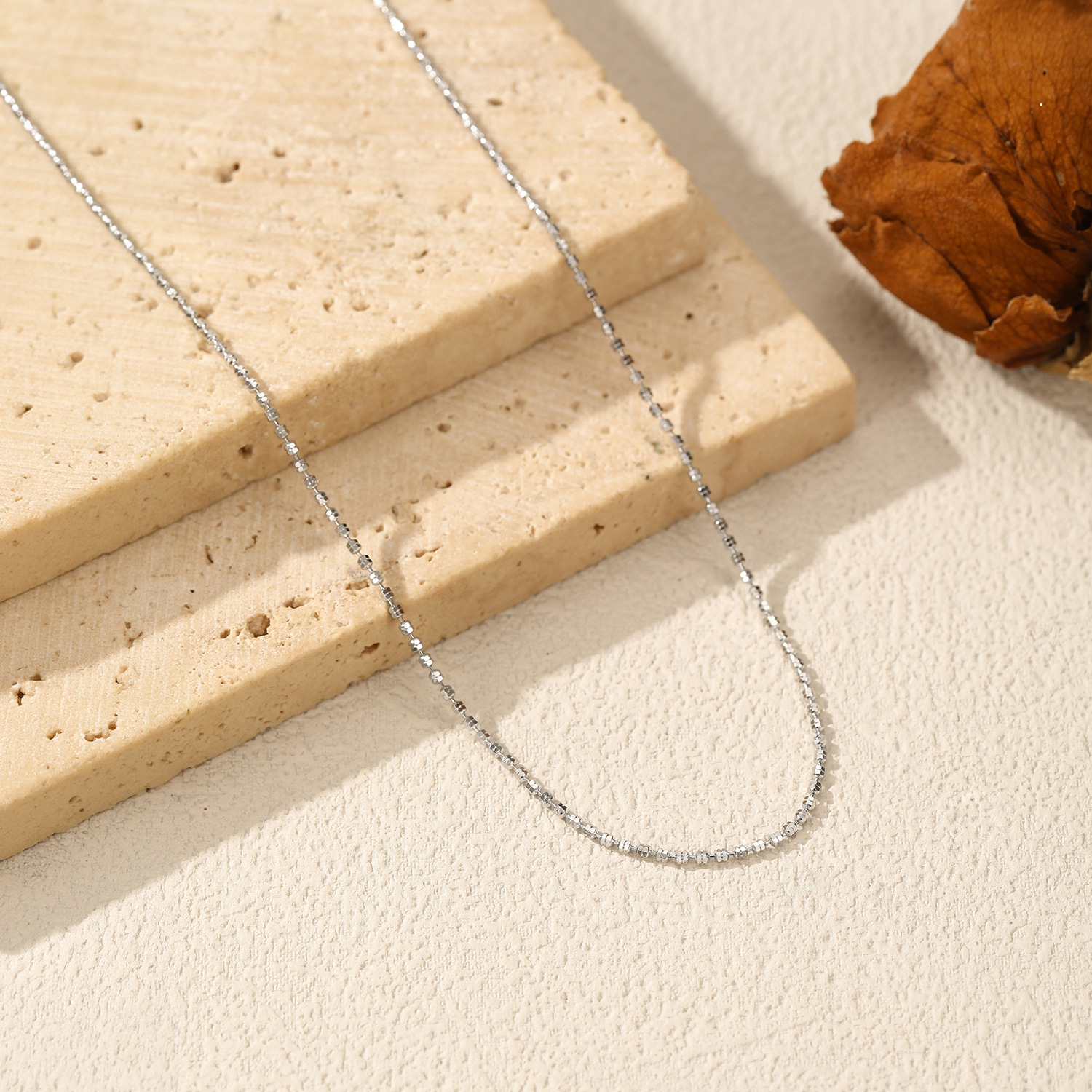 The S925 Sterling Silver Bead Chain Collarbone Necklace - Image 4