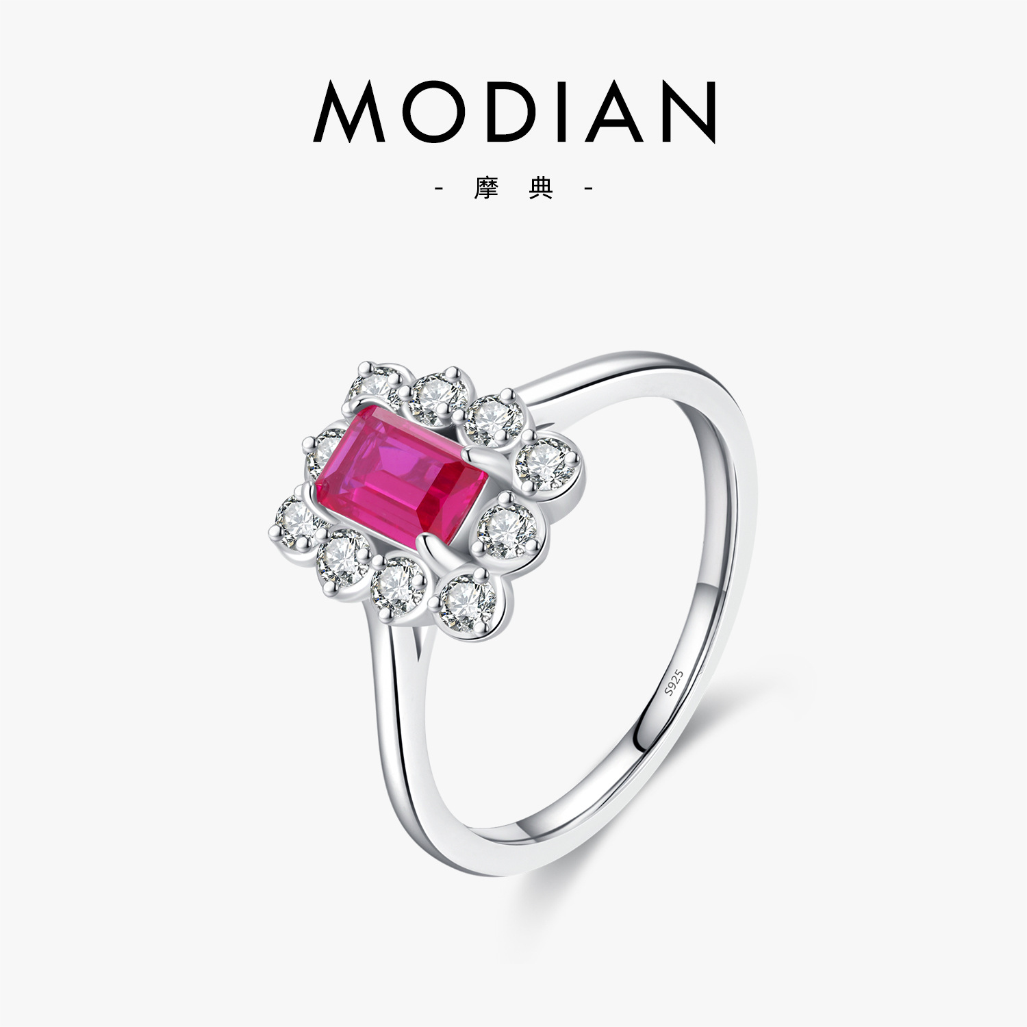The S925 Sterling Silver Vintage Ruby Ring