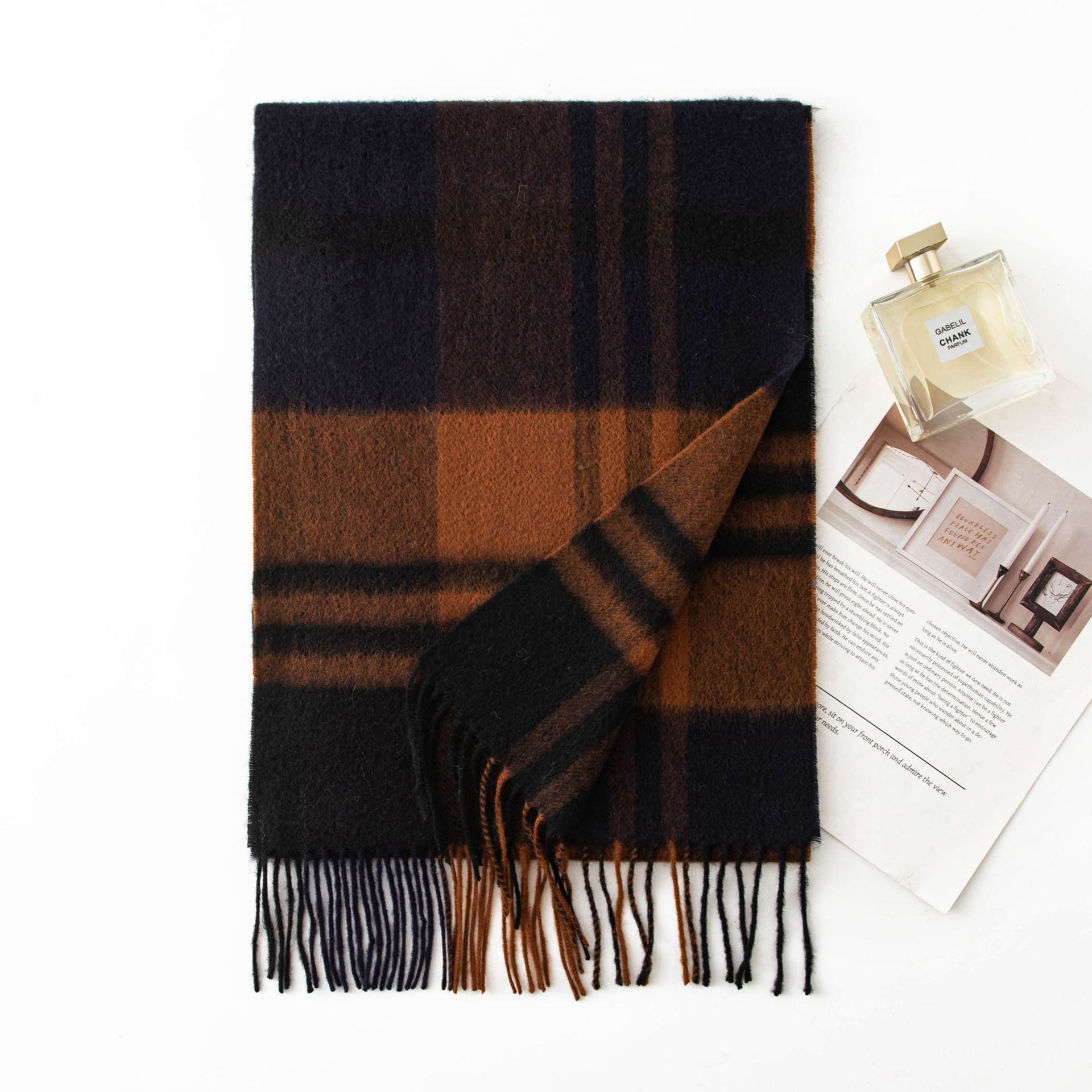 FHY25-7133-1 Coffee Navy Plaid
