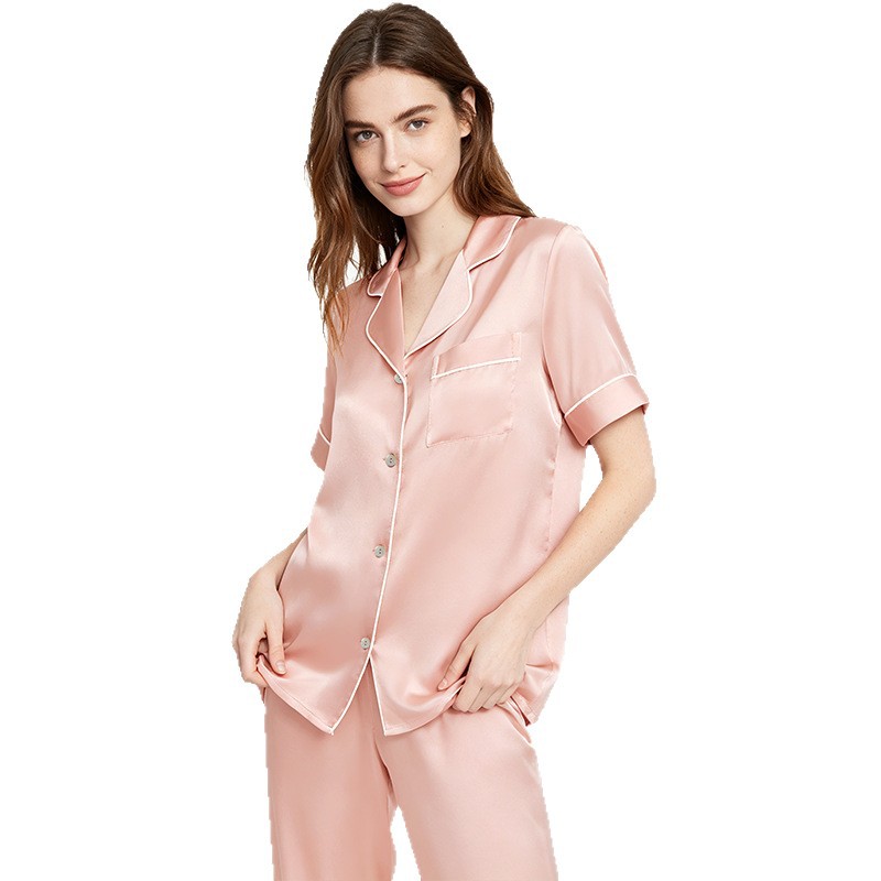 The 19 Momme 100% Mulberry Silk Short Sleeve Pajama Set - Image 5