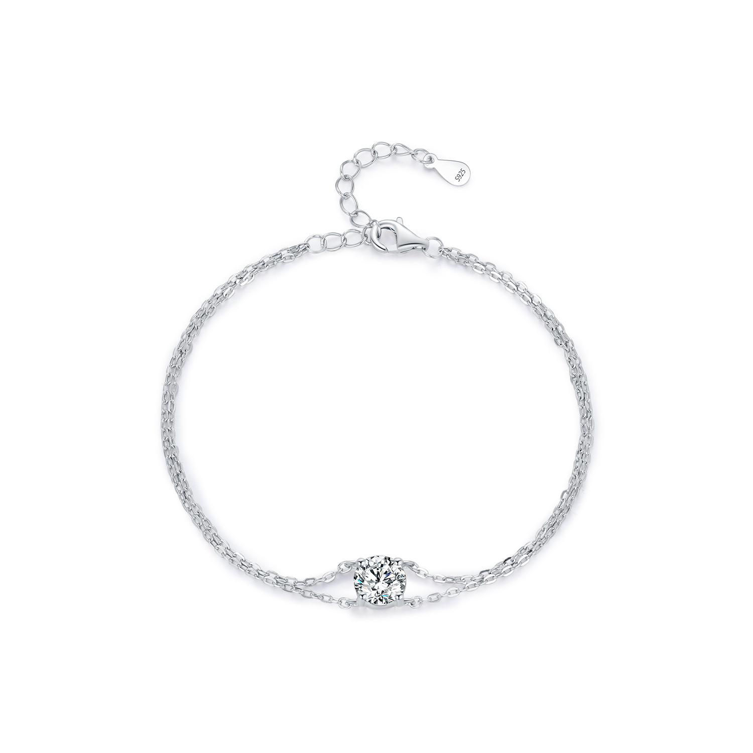 The 1 Carat Moissanite S925 Sterling Silver Double Layer Bracelet - Image 5