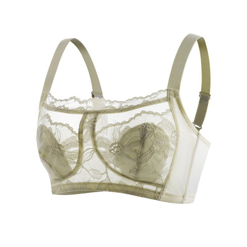 The Silk Lace Trim Minimizer Bra with Rabbit Ear Cups - Image 5
