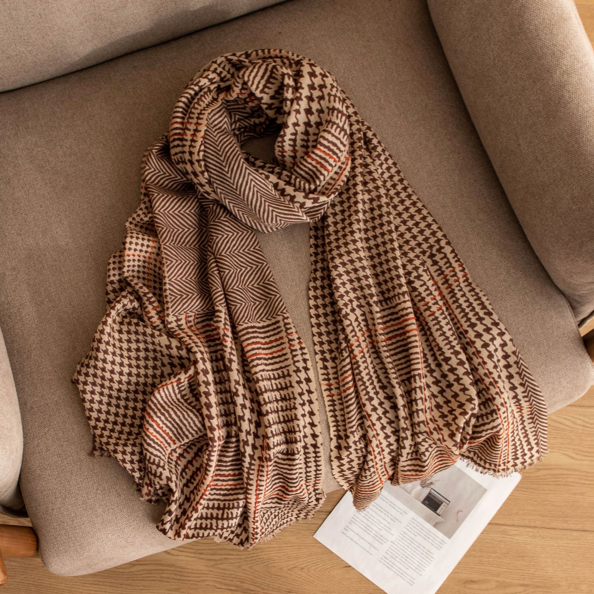 The Houndstooth Wool Shawl - Image 4