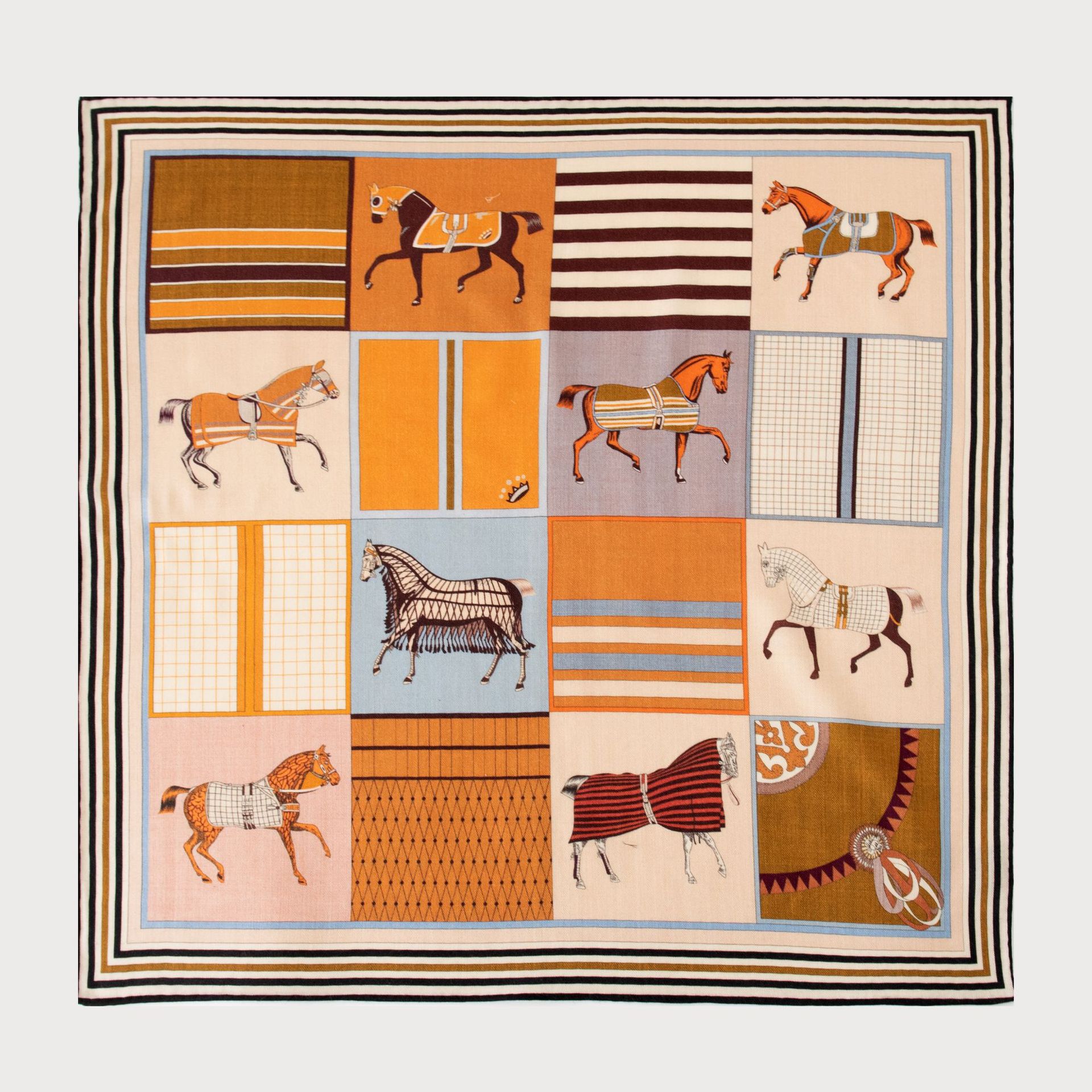 FHZ24-9372-1 Double-sided Checkered Pony Scarf