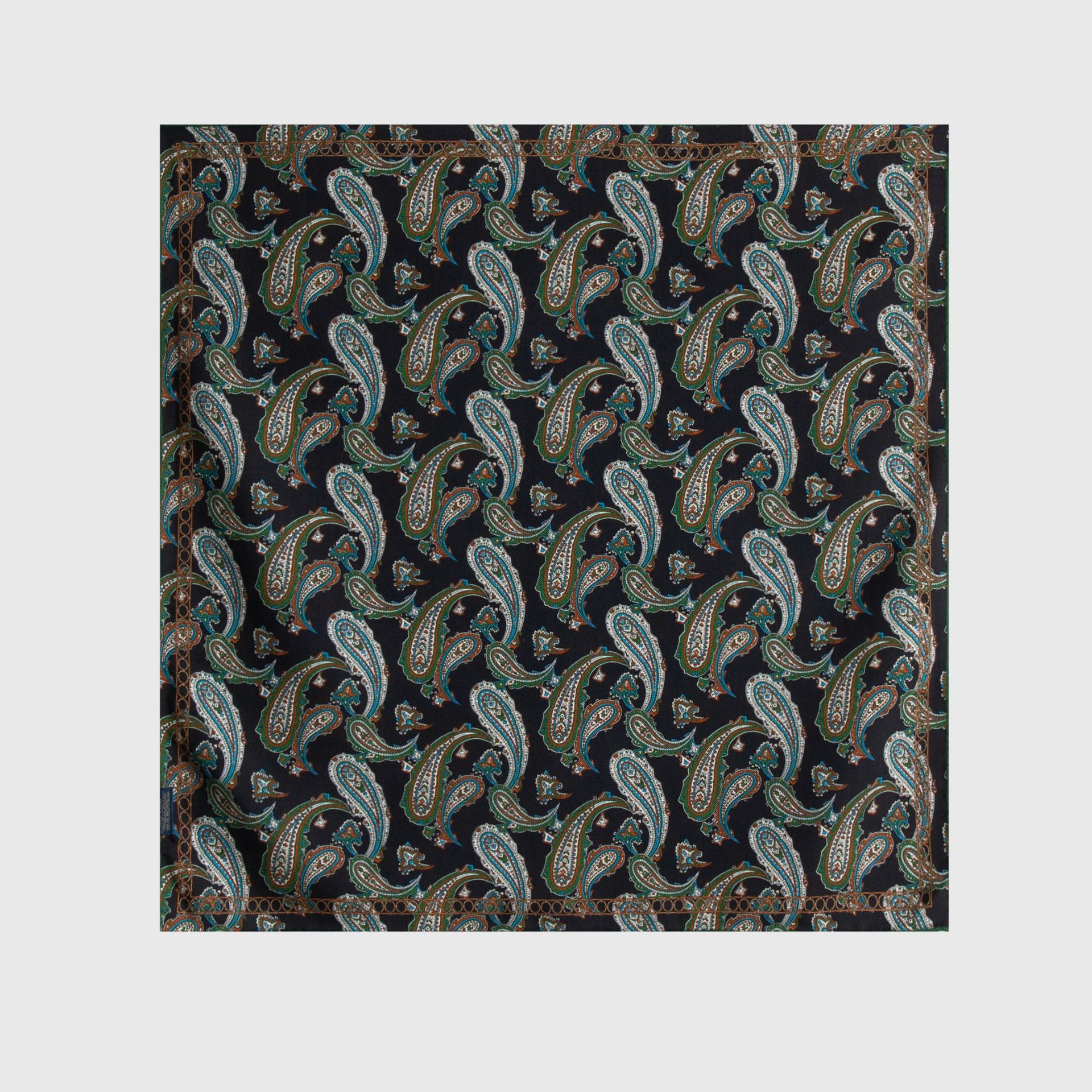 FHZ25-90071-1 Hand Rolled - Double Sided Black Paisley