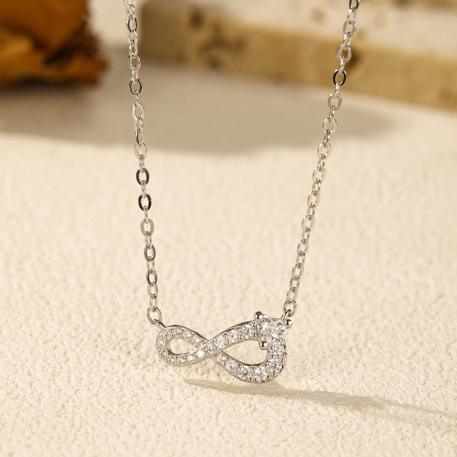 The S925 Silver Mobius Ring Collarbone Chain - Image 4