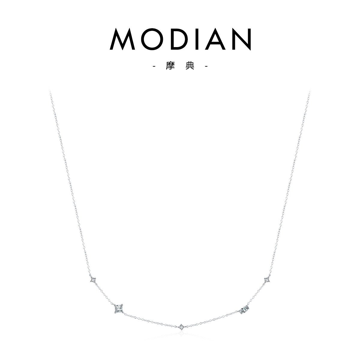 The Simple Zirconia Collarbone Necklace - Image 5