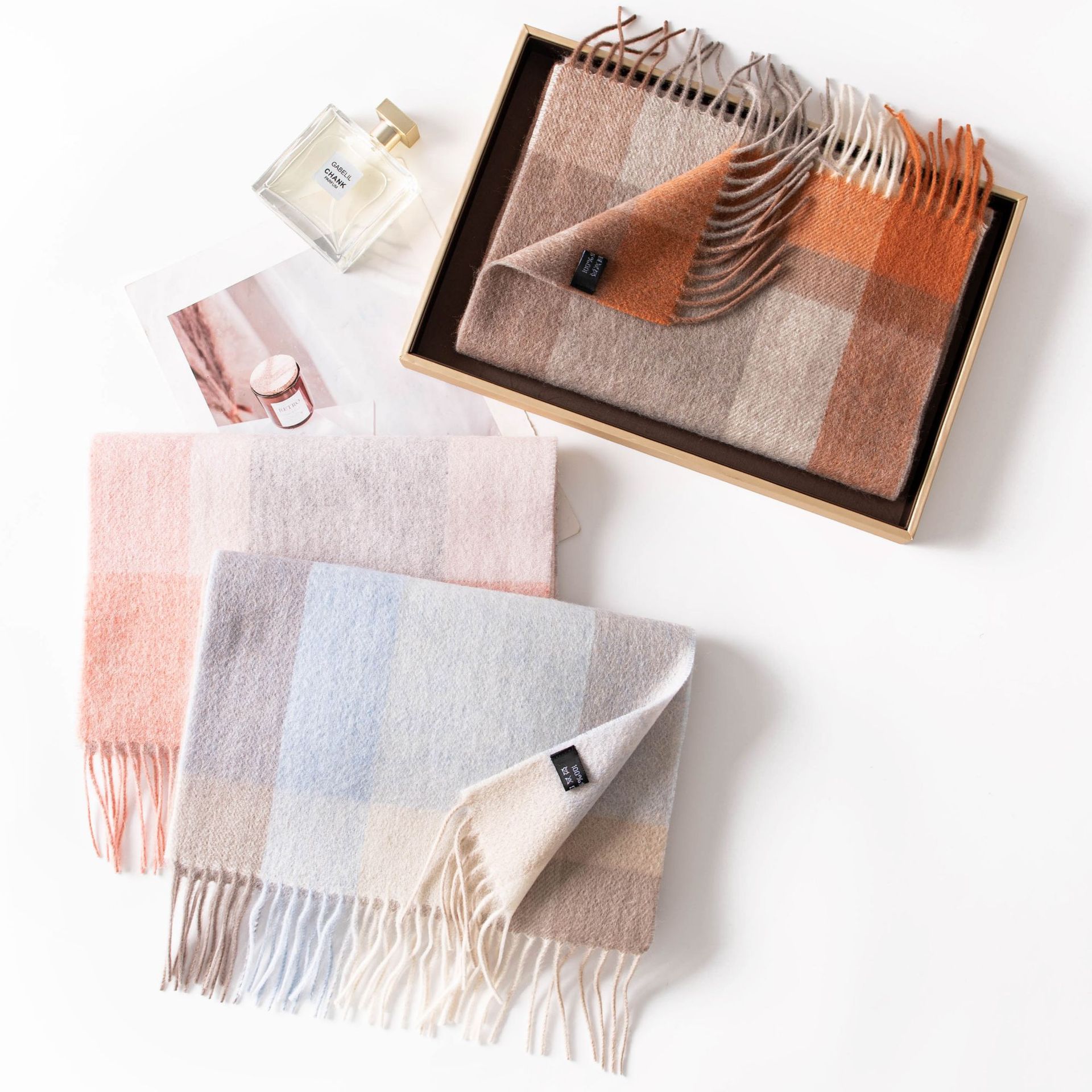 The 100% Wool Plaid Fringe Scarf - Image 2