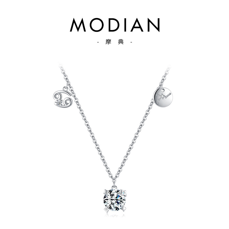 The 925 Sterling Silver Zircon Cancer Zodiac Choker - Image 5