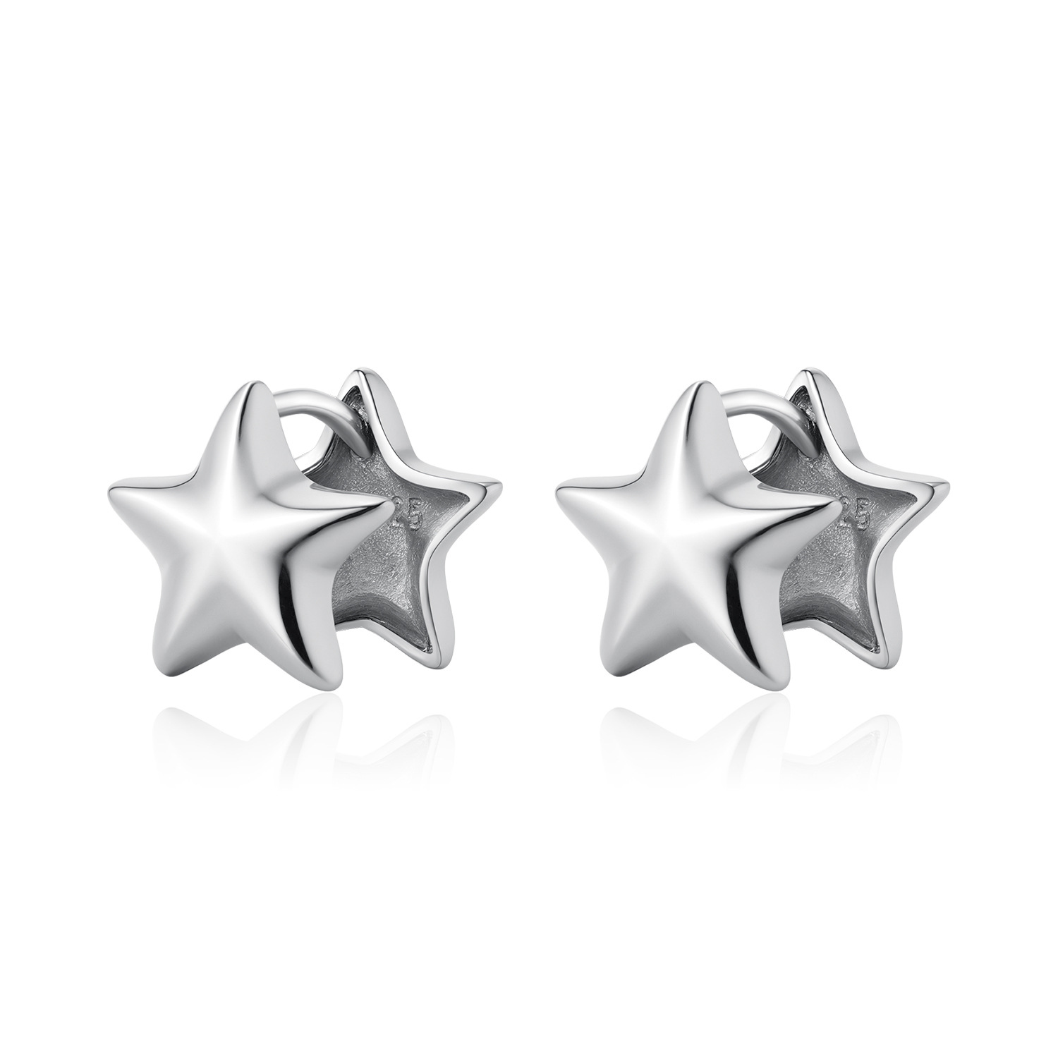The S925 Silver Double-Sided Star Earrings - Image 5