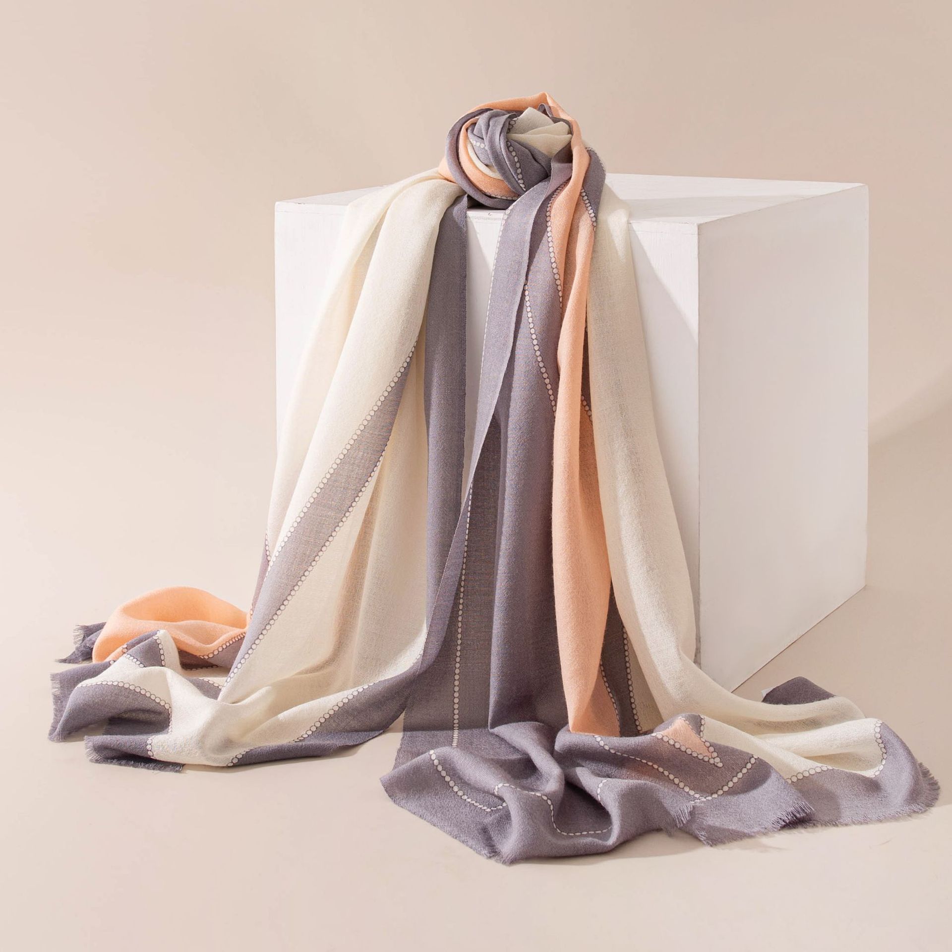 The Lightweight Printed Wool Shawl - Image 3
