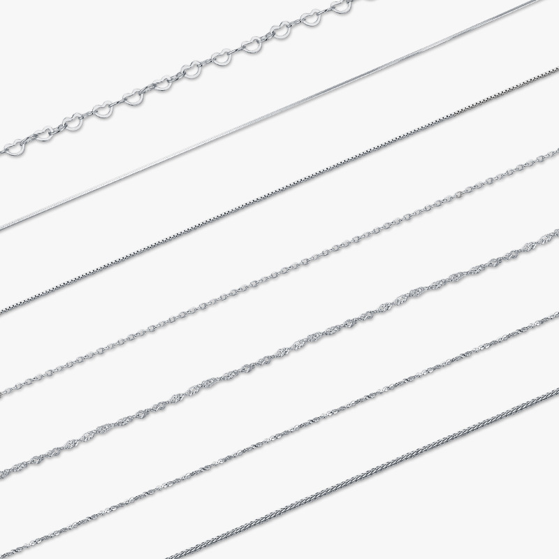 The S925 Sterling Silver Heart Snake Bone Chain Necklace