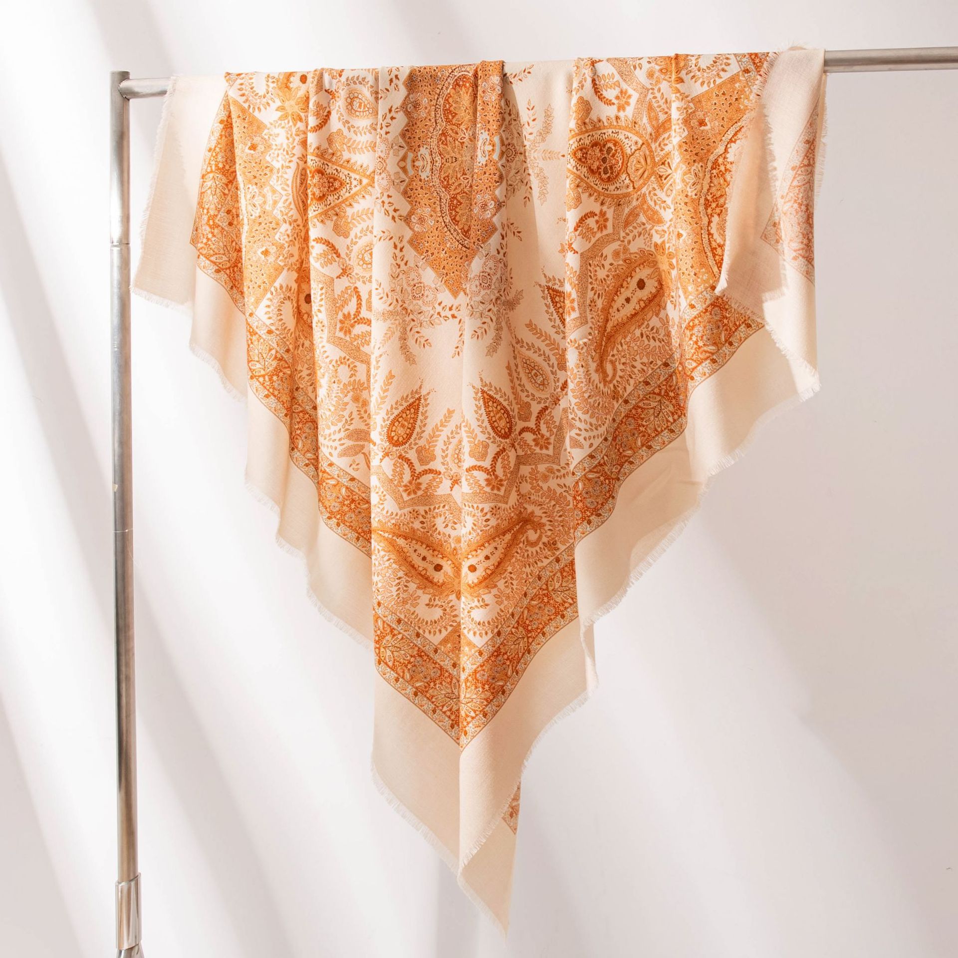 The Vintage Print Silk Wool Square Scarf