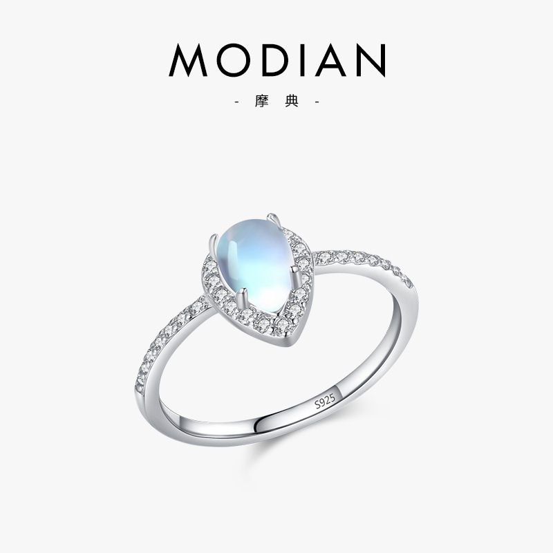The S925 Sterling Silver Moonstone Ring