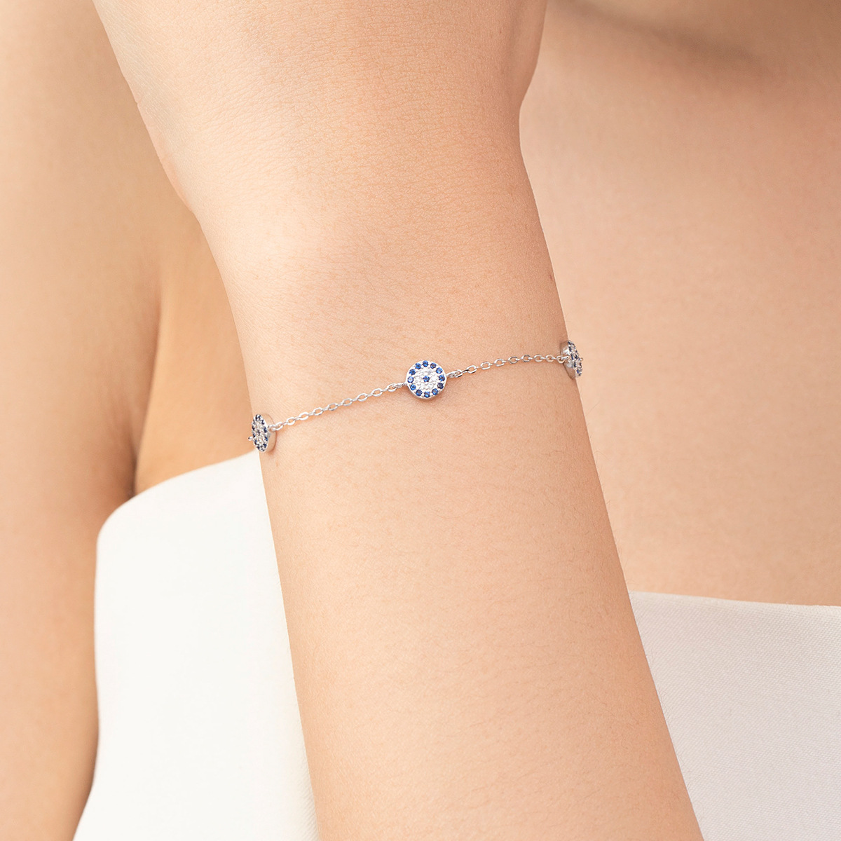 The Sterling Silver Blue Eye Bracelet - Image 2