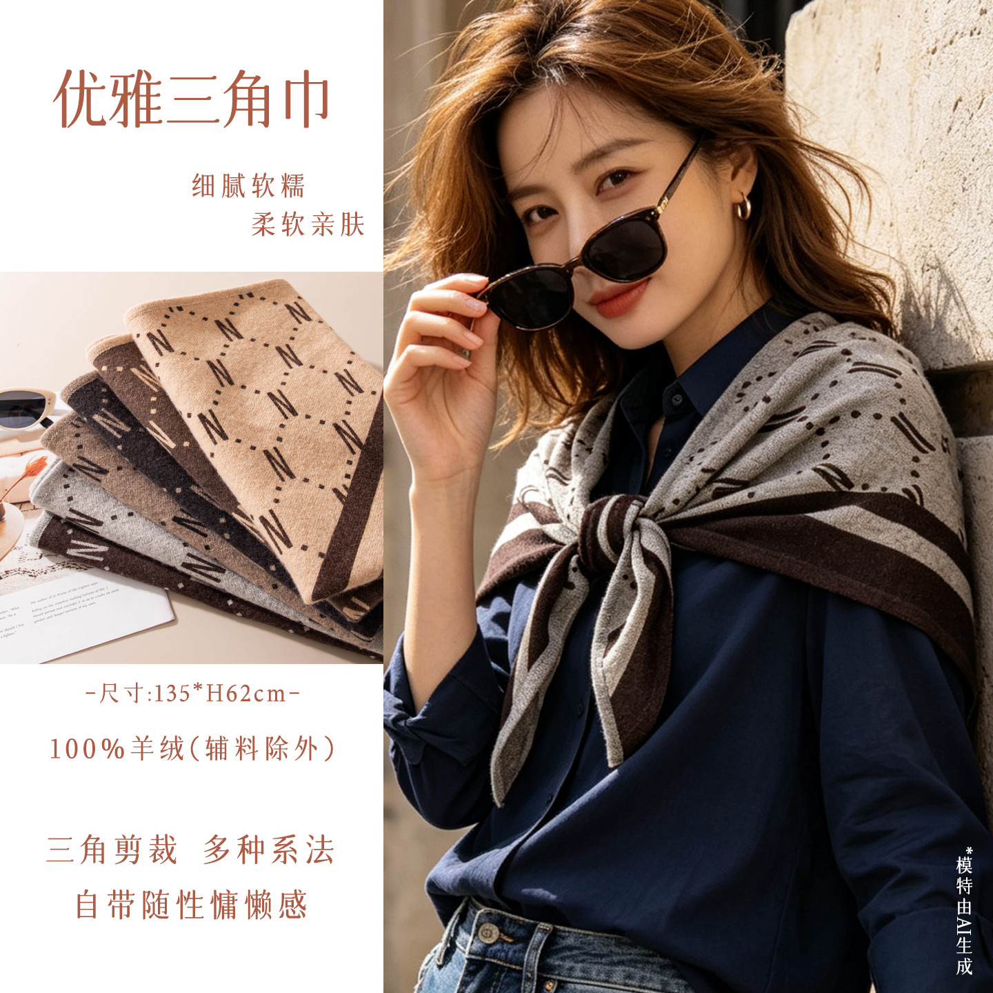 The Cashmere Knit Triangle Shawl