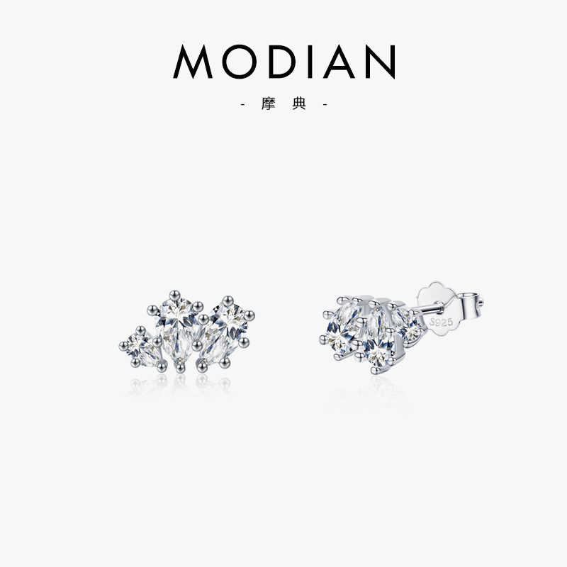 The S925 Silver Drop Zirconia Earrings