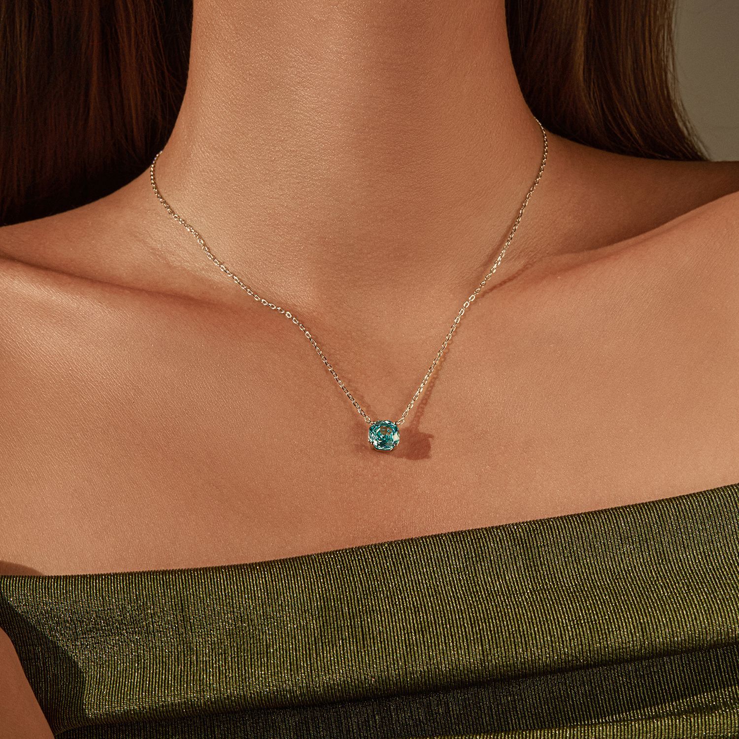 The S925 Silver Octagon Rose Cut Diamond Necklace - Image 2