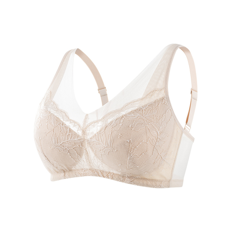 The Silk Wire-Free Lace V-Neck Mesh Bra - Image 5