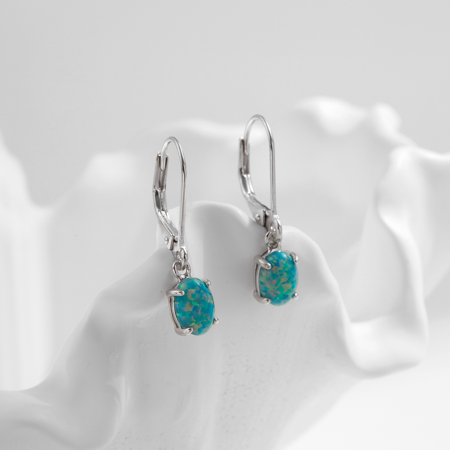 The S925 Silver Opal Earrings - Image 4