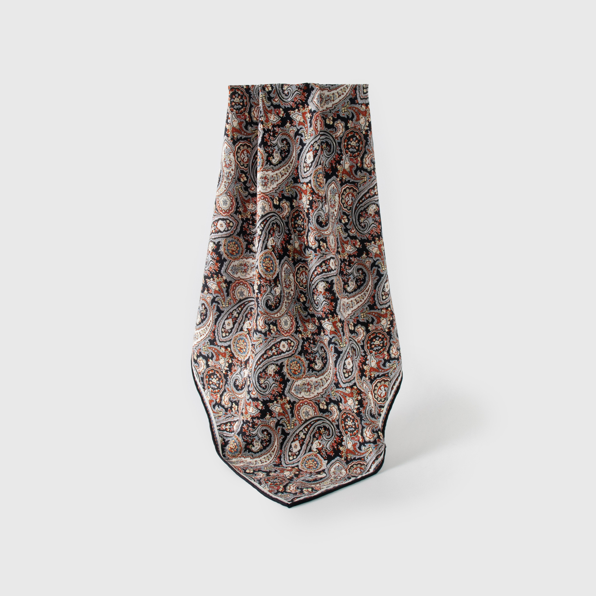 FHZ25-90068-2 Hand Rolled - Double Sided Floral Black Orange