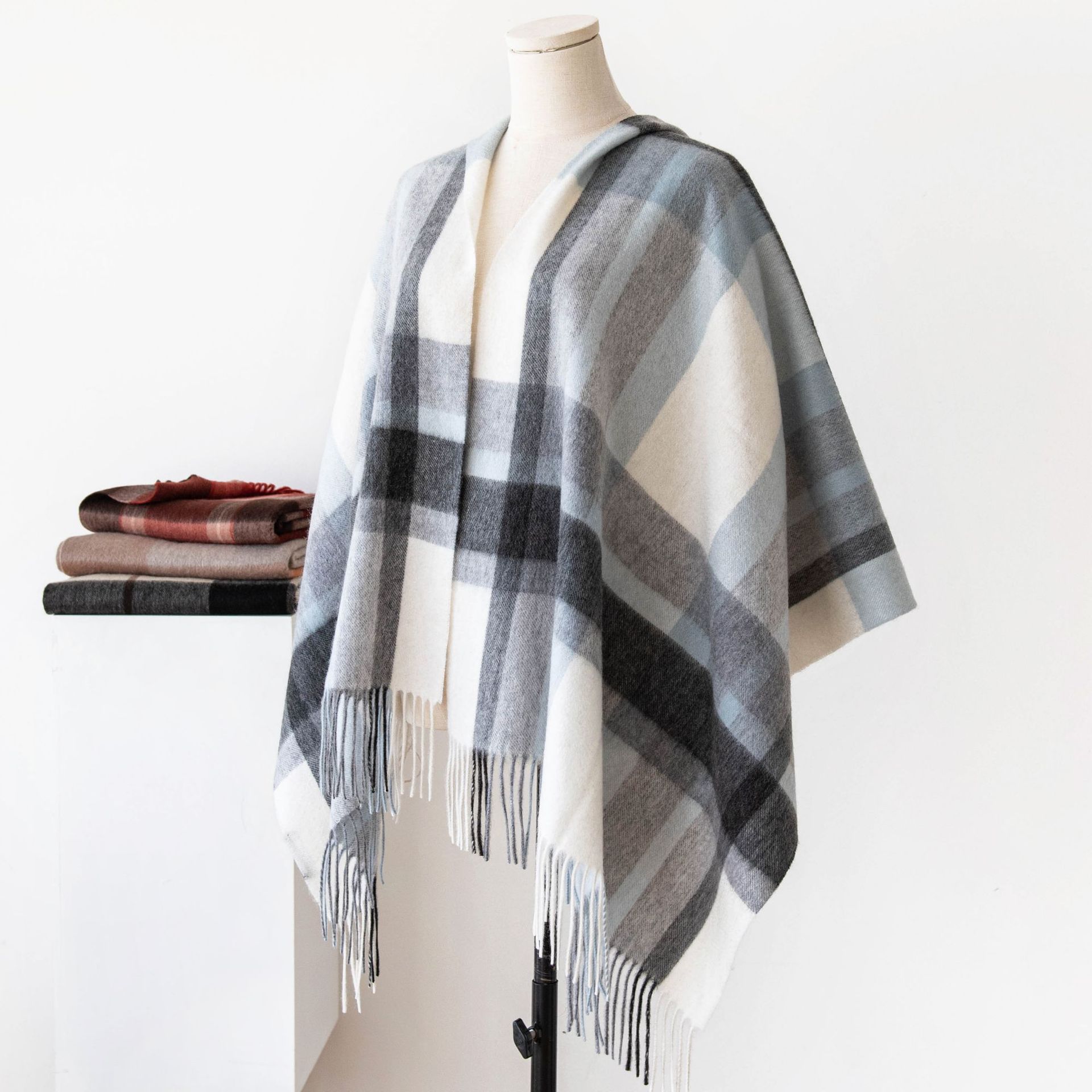 The Cashmere Plaid Scarf Shawl - Image 4