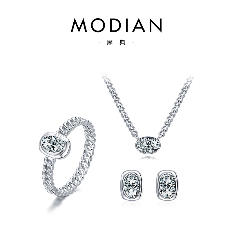 The S925 Silver Engagement Ring, Necklace, and Earring Set - Image 5
