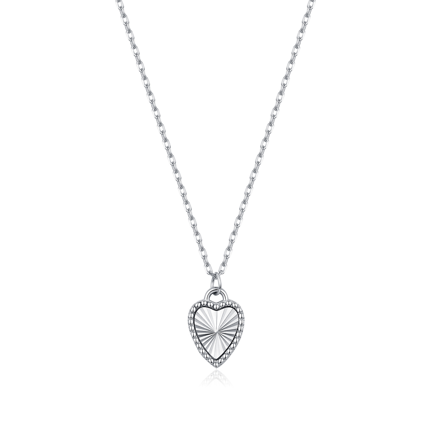 The S925 Sterling Silver Retro Laser Heart Necklace - Image 5