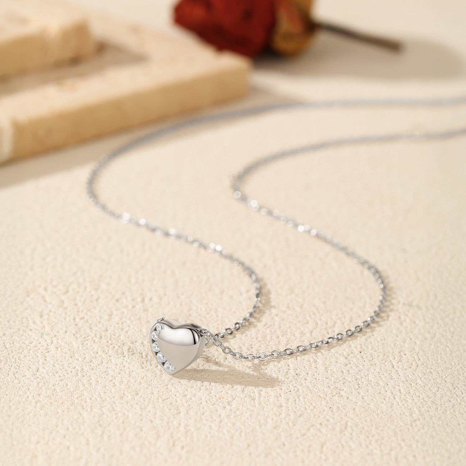 The S925 Sterling Silver Heart Pendant Necklace - Image 4