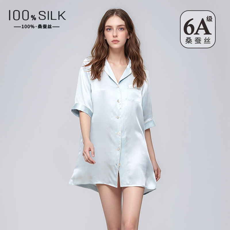 The 100% Mulberry Silk Midi Shirt Dress - Image 4