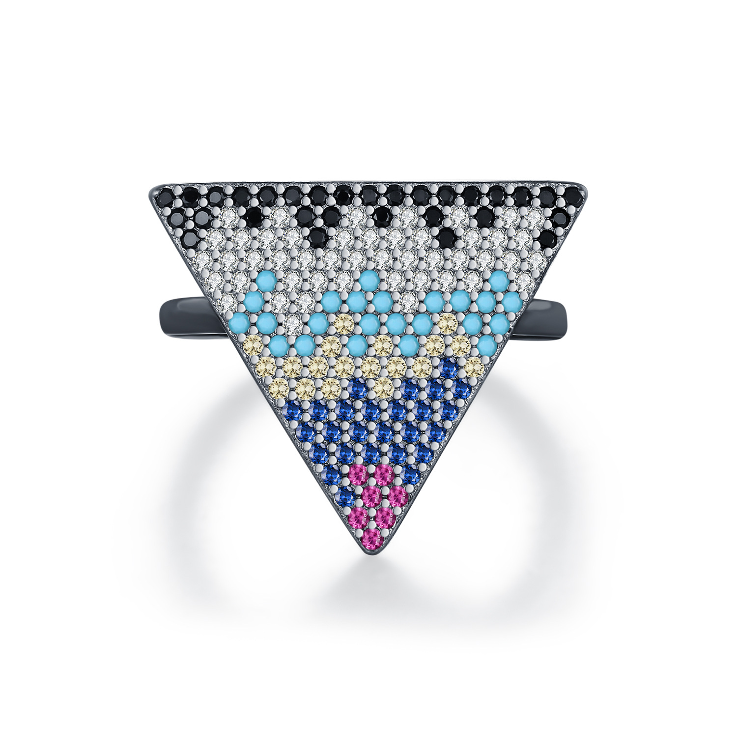 The S925 Silver Inverted Triangle Full Diamond Ring - Image 5