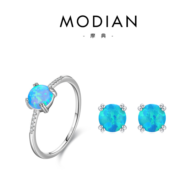 The S925 Sterling Silver Opal Earrings - Image 5