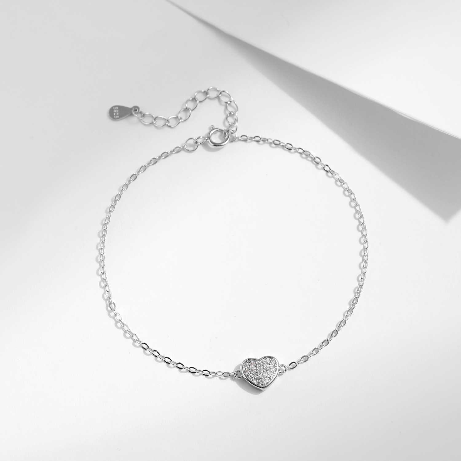 The S925 Sterling Silver Heart Charm Bracelet - Image 4