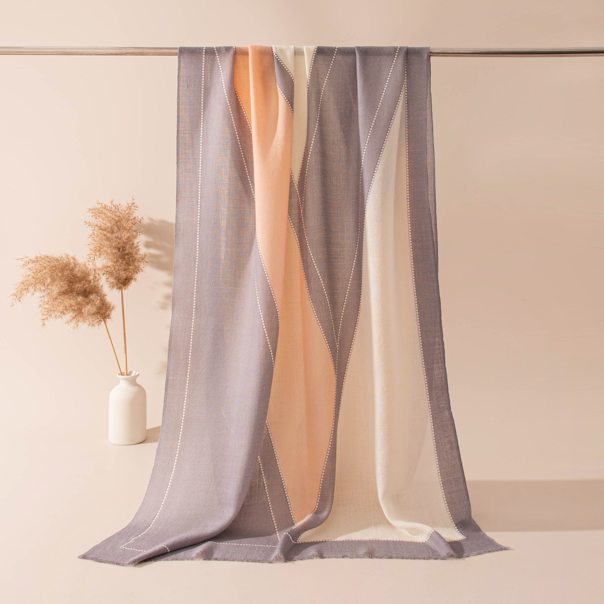 The Lightweight Printed Wool Shawl