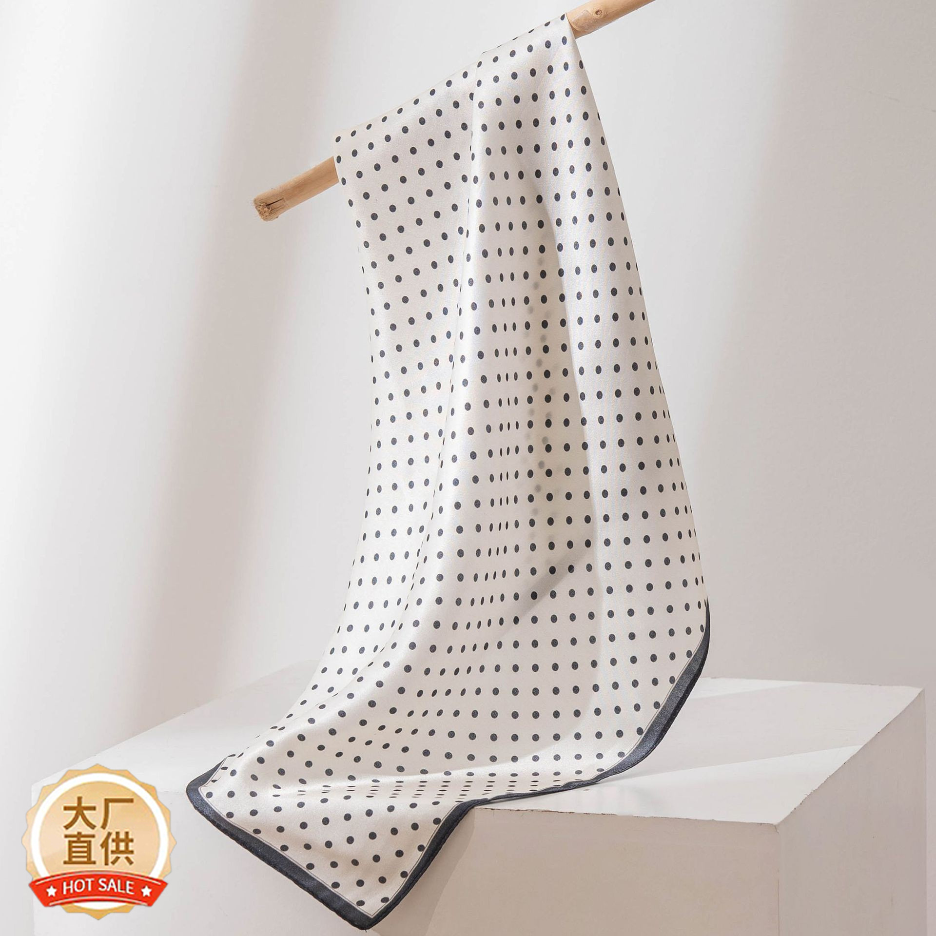The Mulberry Silk Polka Dot Print Neck Wrap