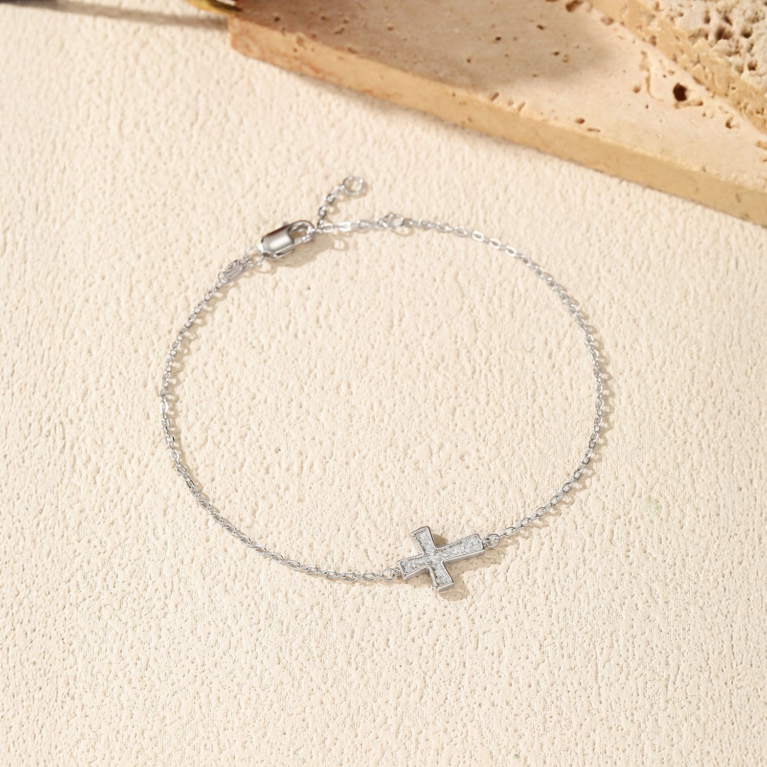 The Moissanite S925 Sterling Silver Cross Bracelet - Image 4