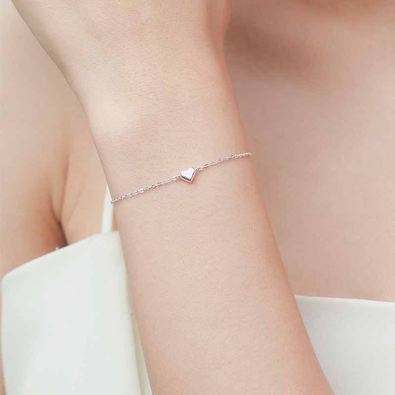 The S925 Sterling Silver Heart Cross Bracelet - Image 2