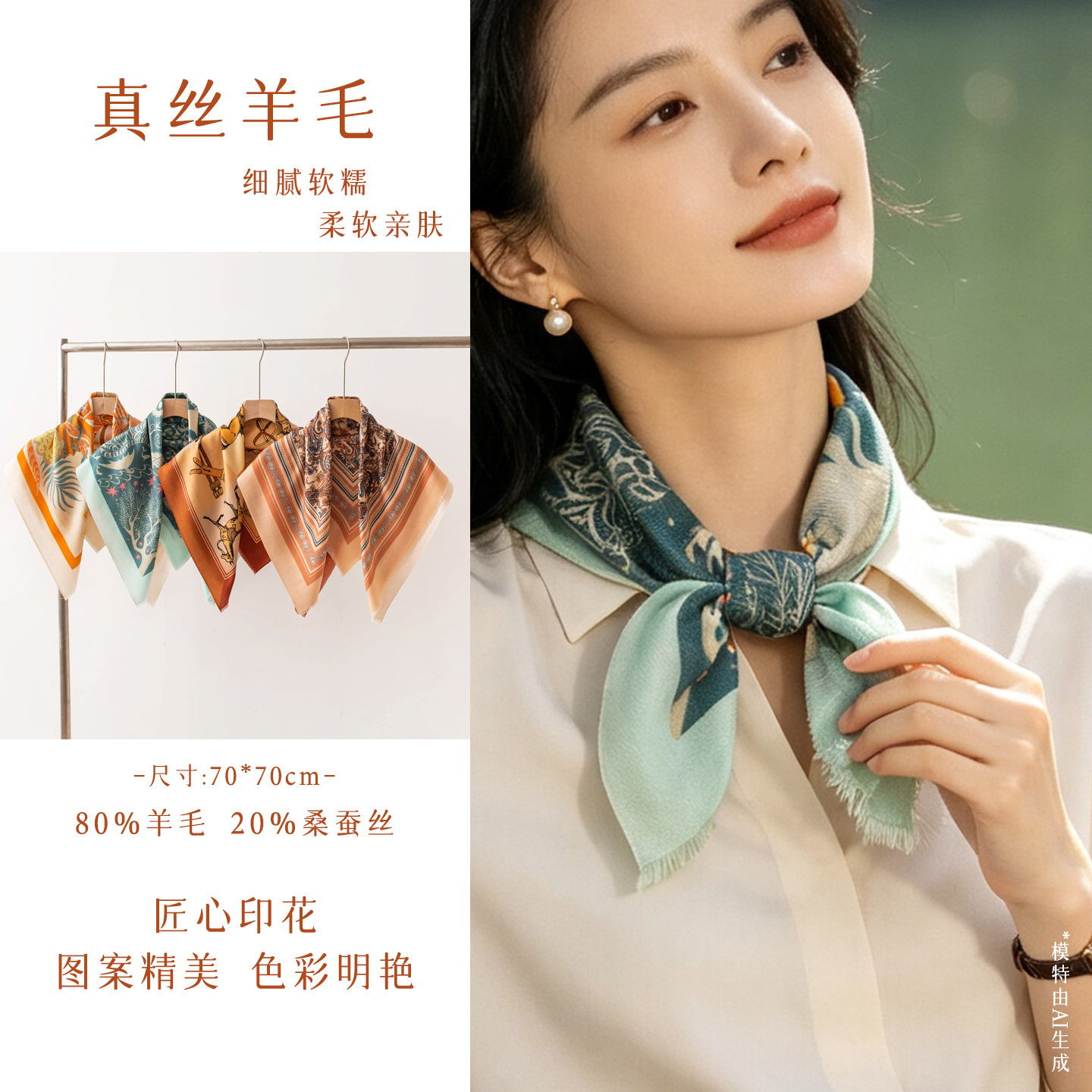 The Silk Wool Printed Scarf