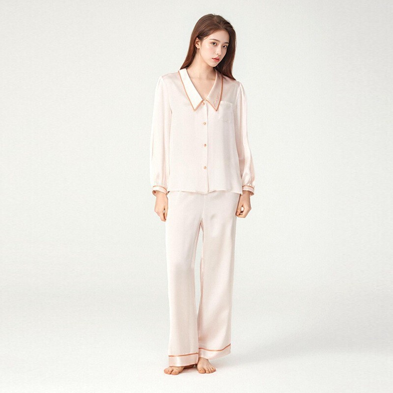 The 100% Mulberry Silk Long Sleeve Pajama Set - Image 3