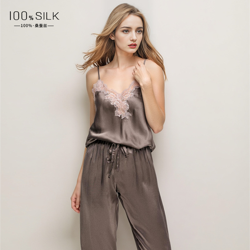 The 100% Mulberry Silk Camisole Pajama Set - Image 4