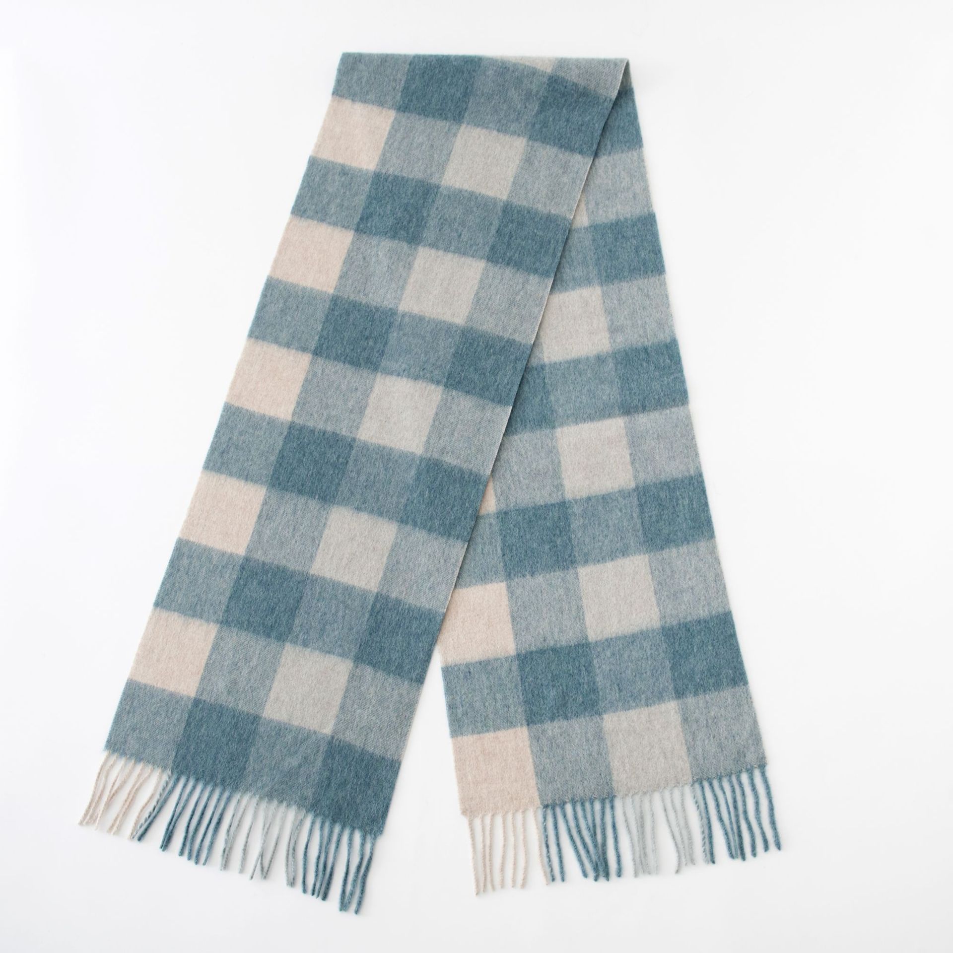 The 100% Wool Plaid Fringe Wrap - Image 5