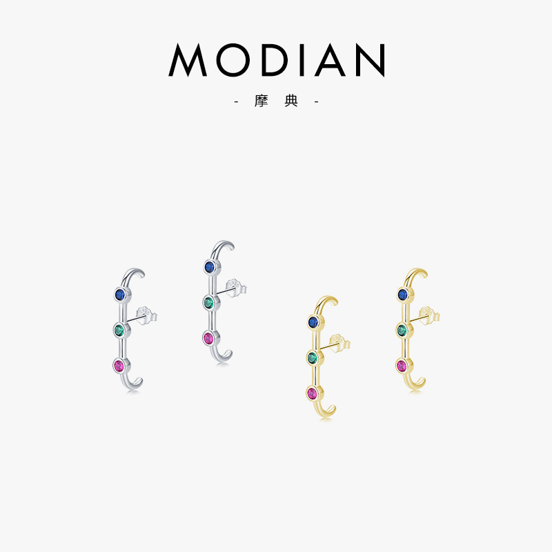 The S925 Sterling Silver Colorful Earrings